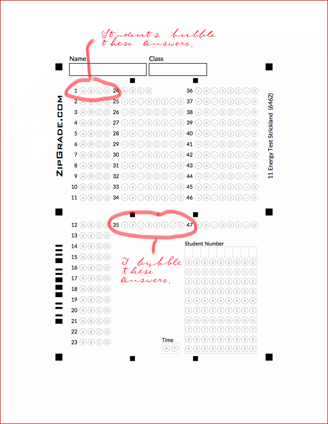 Custom Bubble Sheet